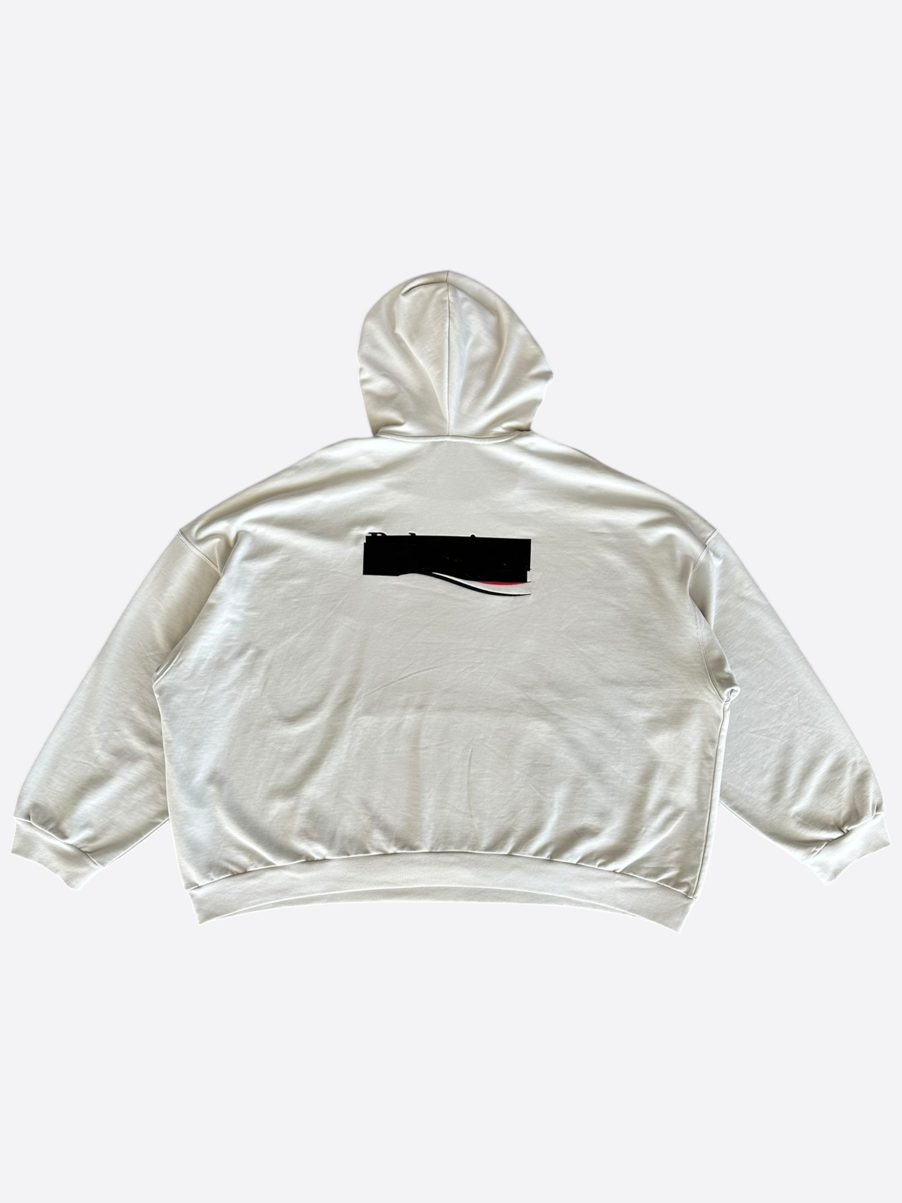 Balenciaga Grey Gaffer Tape Logo Hoodie Sweatshirt - Streetwear Fashion for Men & Women | Perfect for Urban Outfits and Luxury Street Style