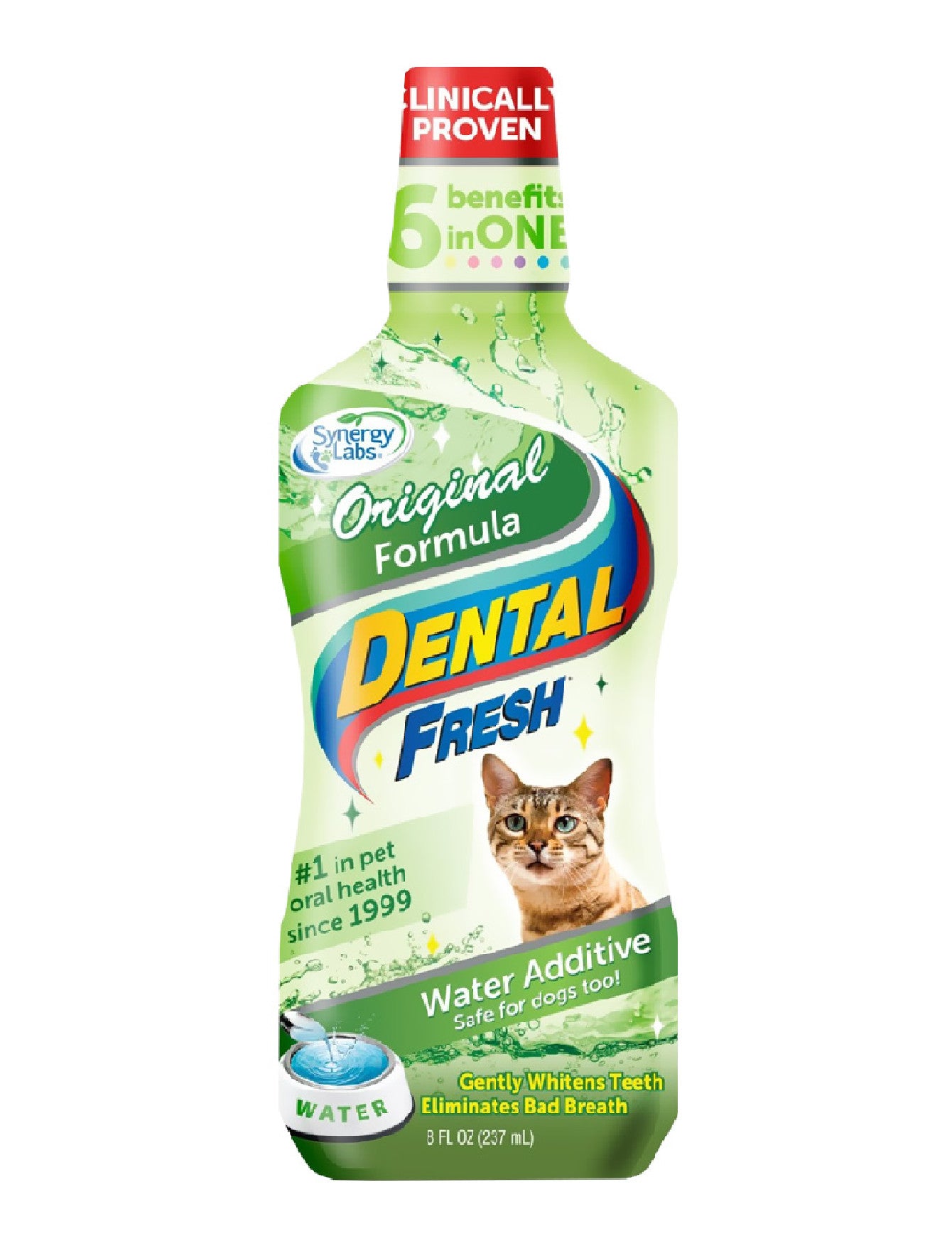 Dental Fresh Water Additive for Cats - 8oz (236ml) | Freshens Breath & Reduces Plaque | Perfect for Daily Oral Care & Healthy Gums