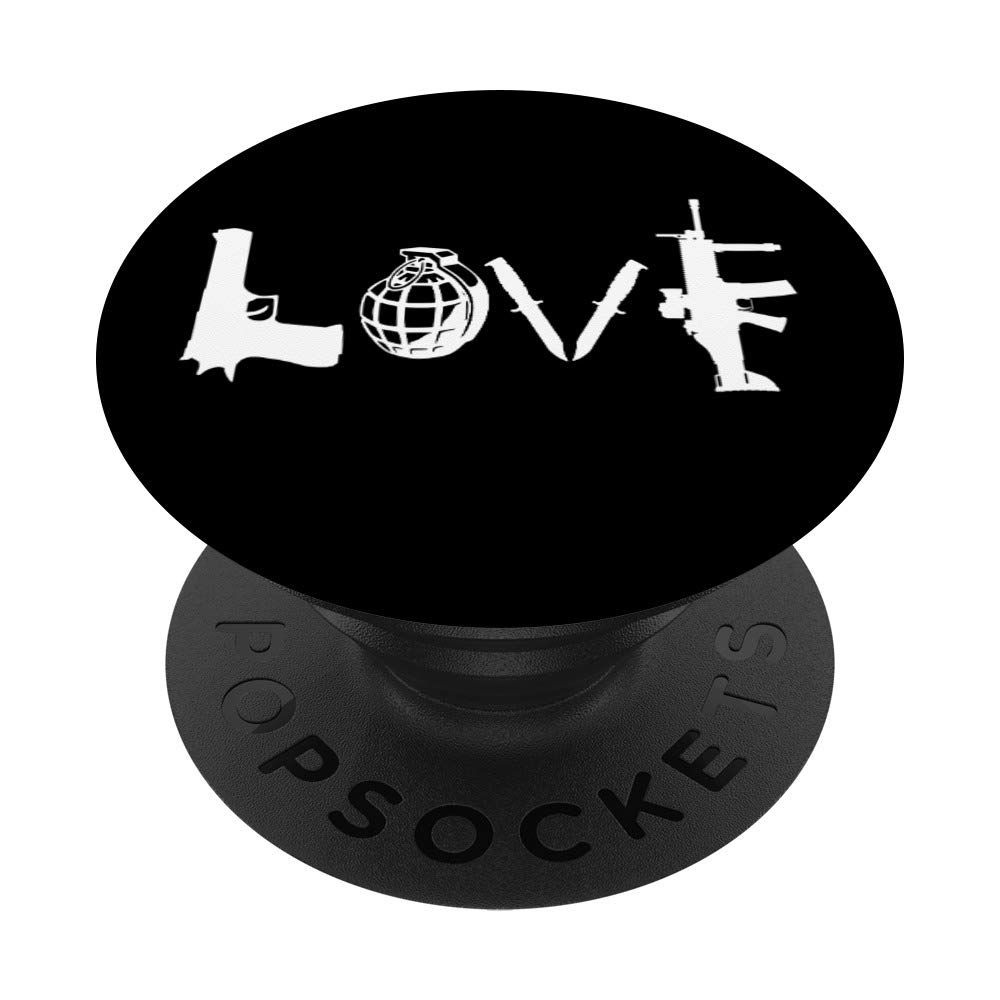 PopSockets PopGrip: Swappable Phone Grip for Guns & Grenades Lovers - Perfect for Tactical Enthusiasts & Military-Themed Phone Accessories | Use for Secure Phone Handling During Outdoor Adventures & Gaming