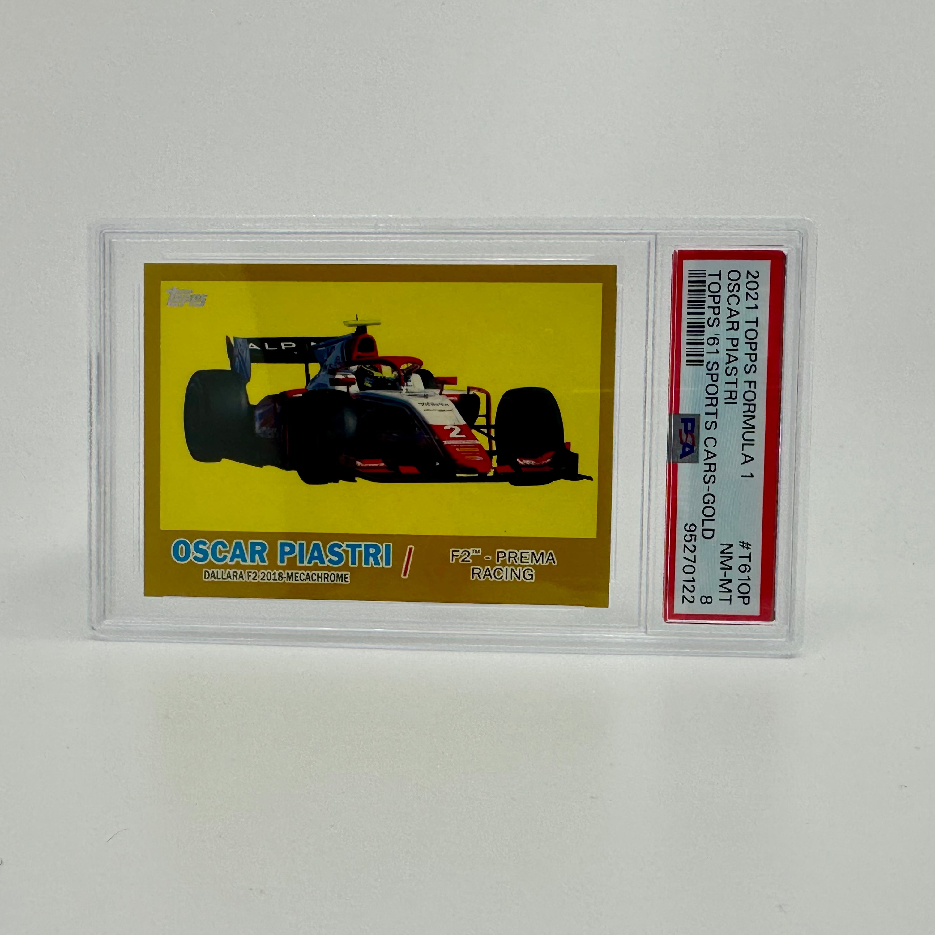 PSA 8 Oscar Piastri #T61OP Gold 38/50 - Rare Collectible Trading Card for Sports Memorabilia & Investment - Perfect for Display, Trading, and Card Collections