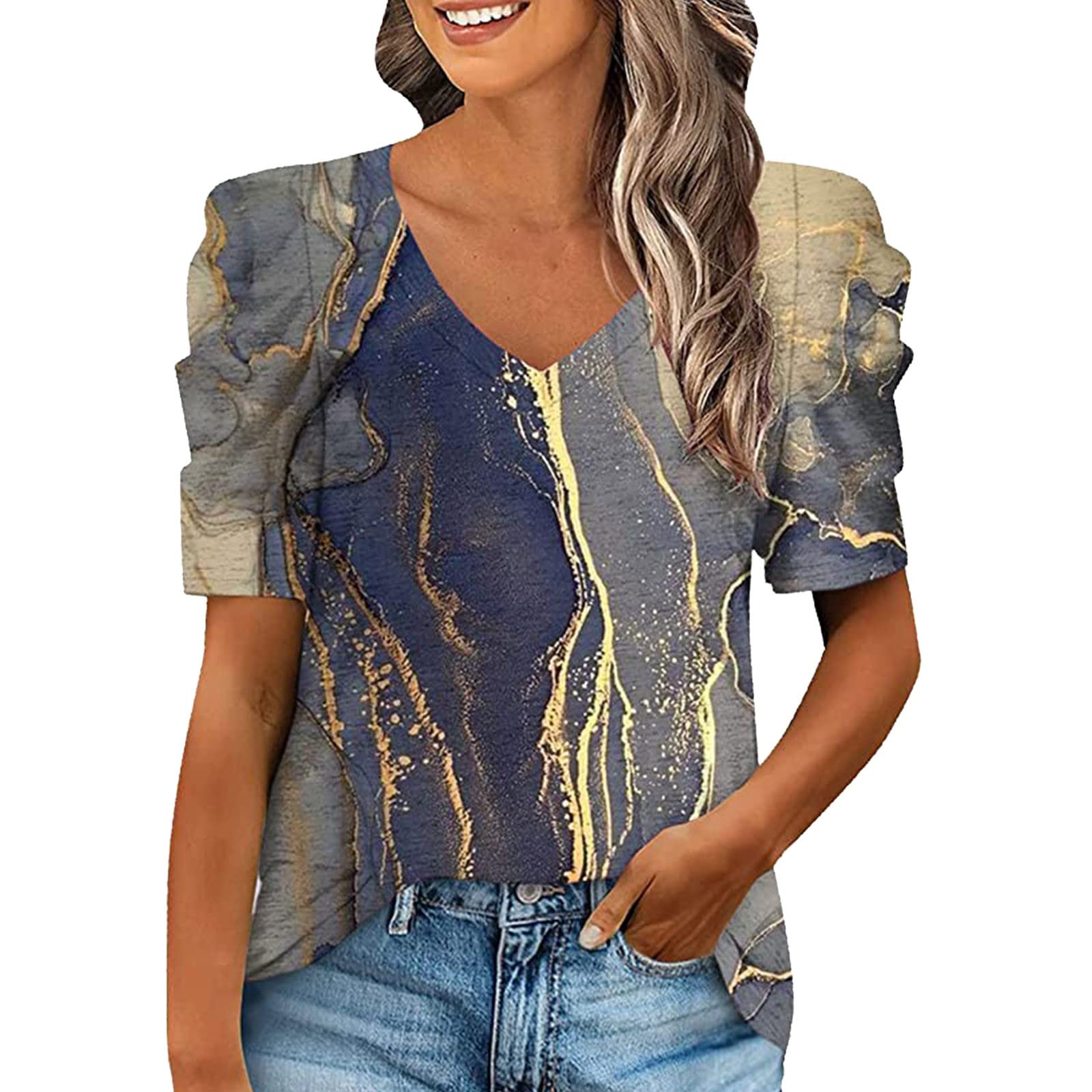 Women's Summer Tops - Casual Short Sleeve Crewneck T-Shirts | Loose Fit Tunic Tees for Women | Perfect for Beach, Vacation & Everyday Wear