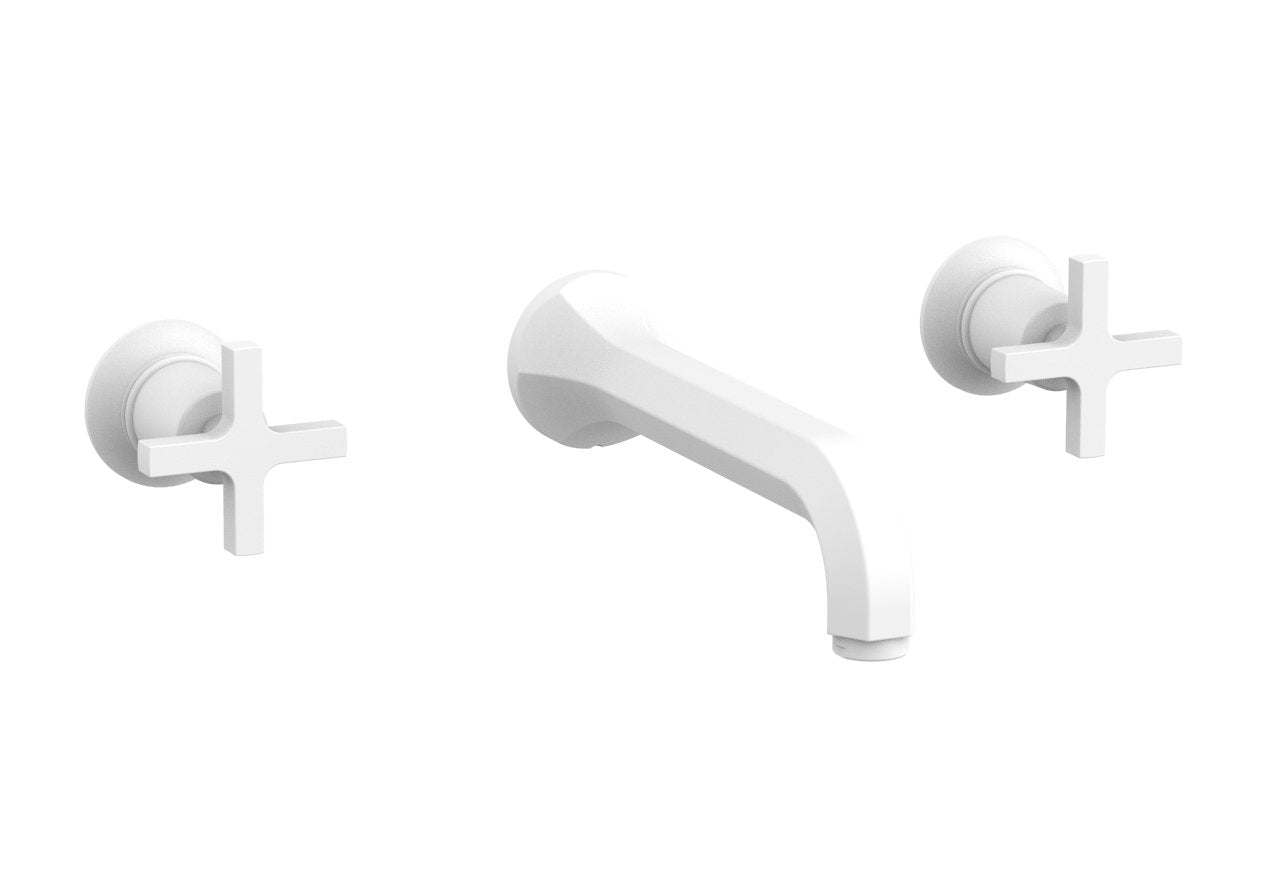 HEX MODERN Wall Tub Faucet Set with Cross Handles - Model 501 56 - Perfect for Bathroom Renovation and Modern Home Decor