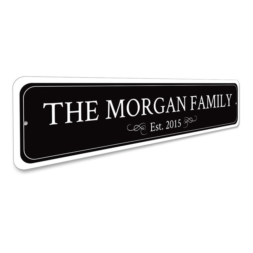 Custom Family Name Decor - Personalized Established Date Sign - Last Name Wall Art - Wedding & Home Aluminum Sign (3