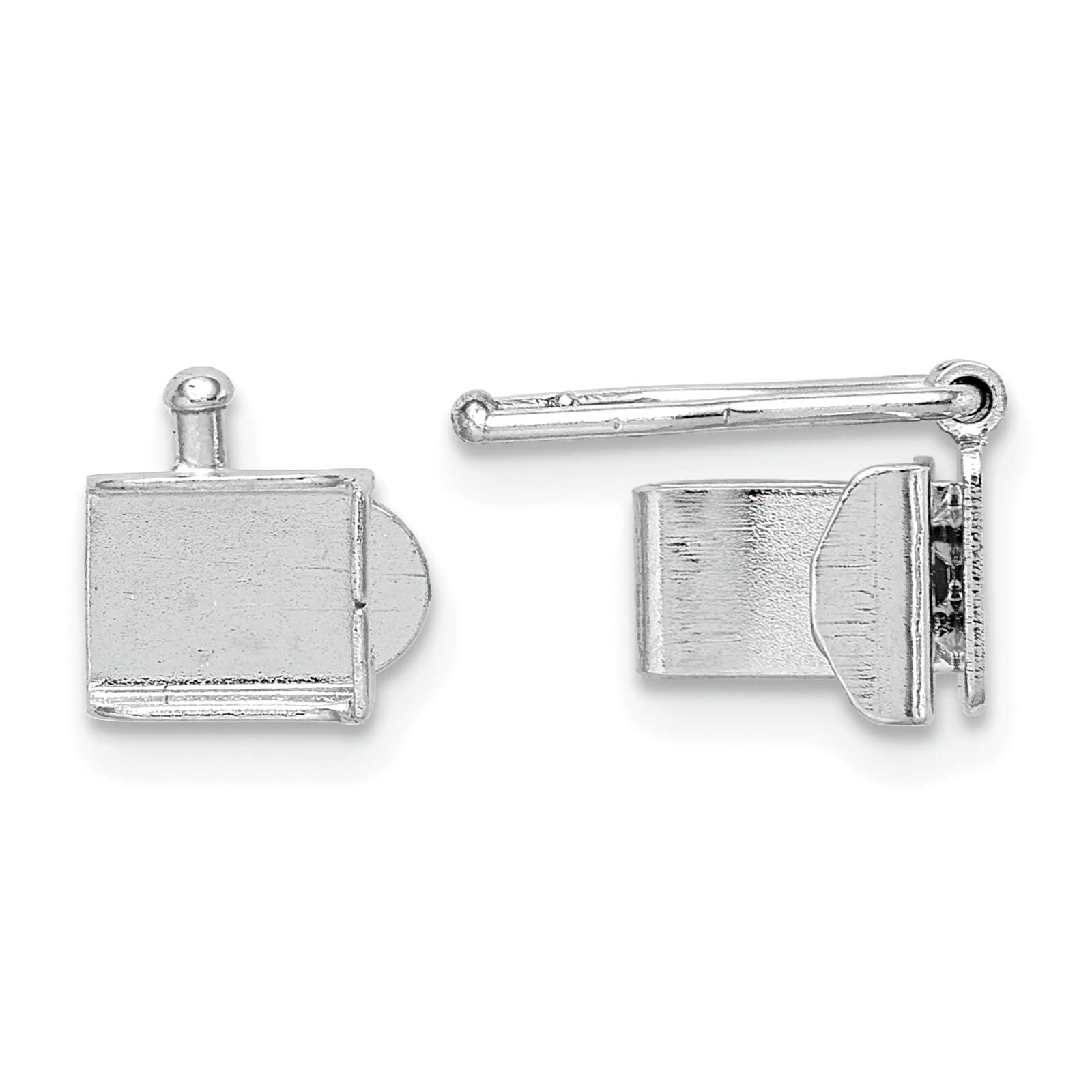 14K White Gold Push Button Box Clasp WG1854 - Secure Jewelry Clasp for Necklaces & Bracelets - Durable & Easy-to-Use Jewelry Making Findings