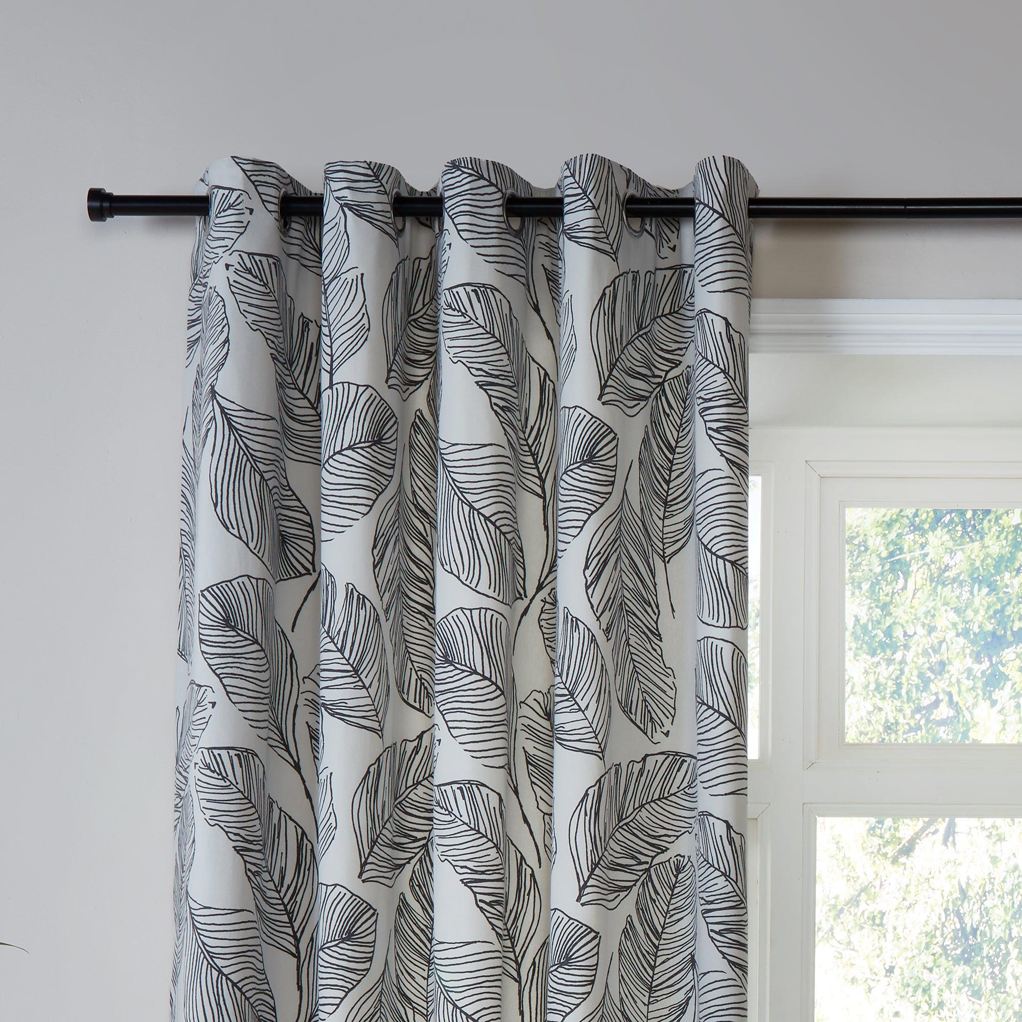 Fusion Matteo Blackout Eyelet Curtains for Bedroom & Living Room - Thermal Insulated Window Drapes with Grommets, Light Blocking & Noise Reducing (Black)