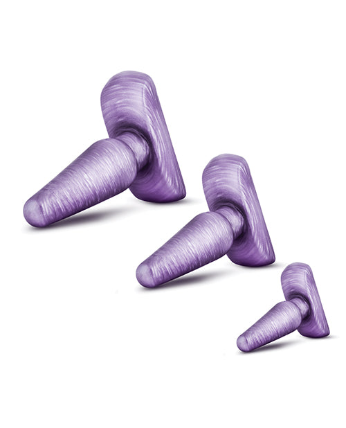 BYours Anal Trainer Kit - Purple Swirl | 3-Piece Butt Plug Set for Beginners | Comfortable Silicone Anal Stretching Kit for Men & Women | Perfect for Couples Play & Solo Exploration
