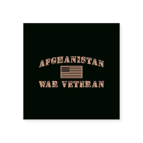 White - Afghanistan War Veteran Square Sticker 3 X 3