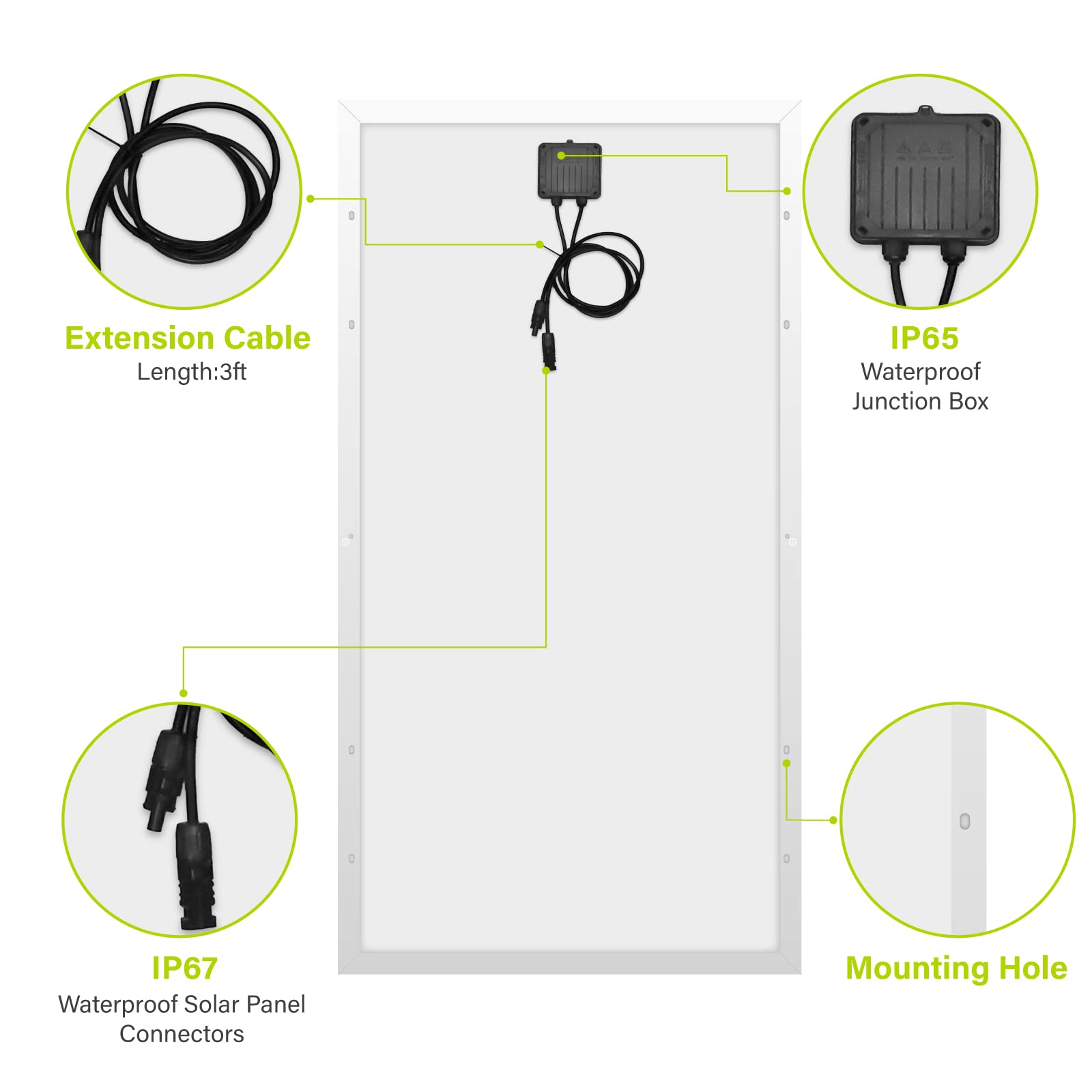 Newpowa 220W 12V Monocrystalline Solar Panel - High Efficiency 10BB Cell Solar Module for RV, Marine, Boat & Off-Grid Power - Perfect for Camping, Emergency Backup & Remote Energy Solutions