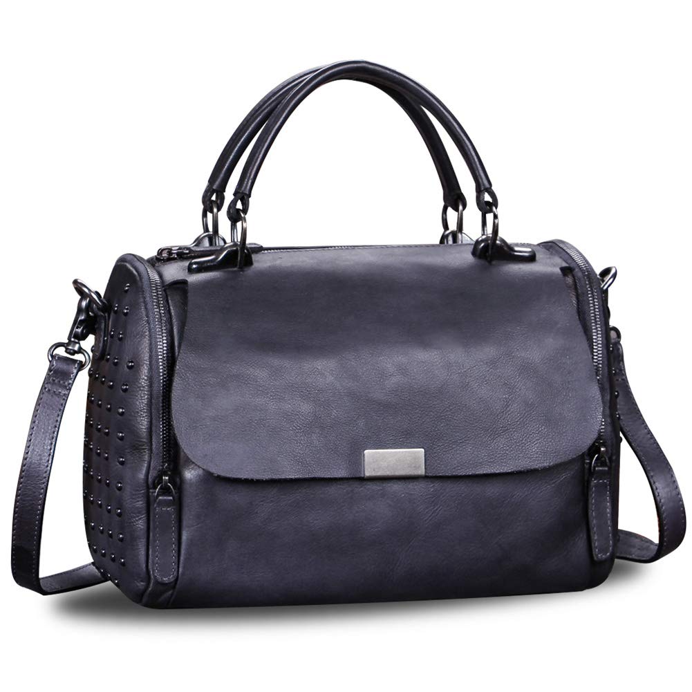 **Vintage Genuine Leather Handbags for Women - Handmade Top Handle Shoulder Bag & Crossbody Satchel Purse - Perfect for Work, Travel & Everyday Use**