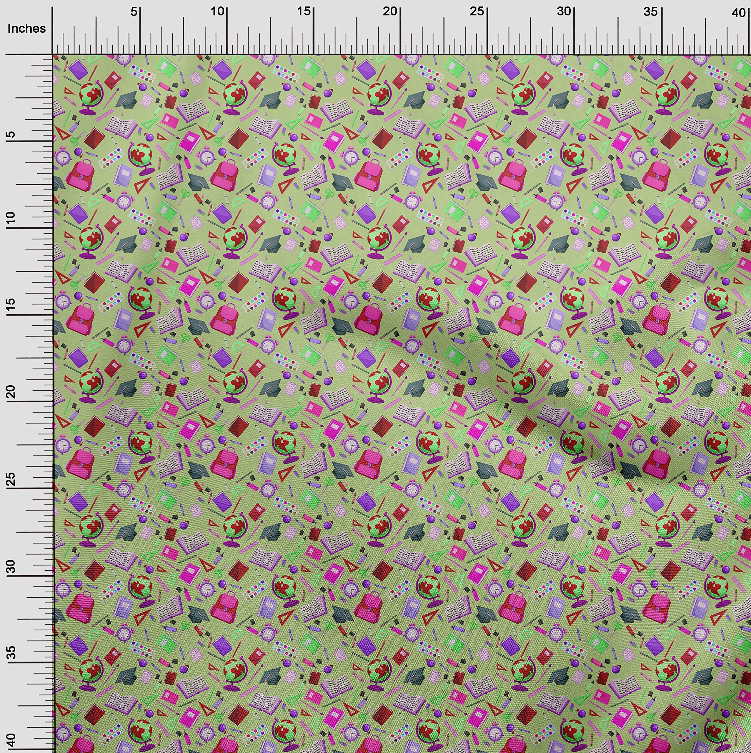 Premium 100% Cotton Cambric Fabric - Light Green Printed DIY Sewing Material for Kids Clothing, 56 Inch Wide by The Yard | Perfect for Dresses, Quilting & Craft Projects
