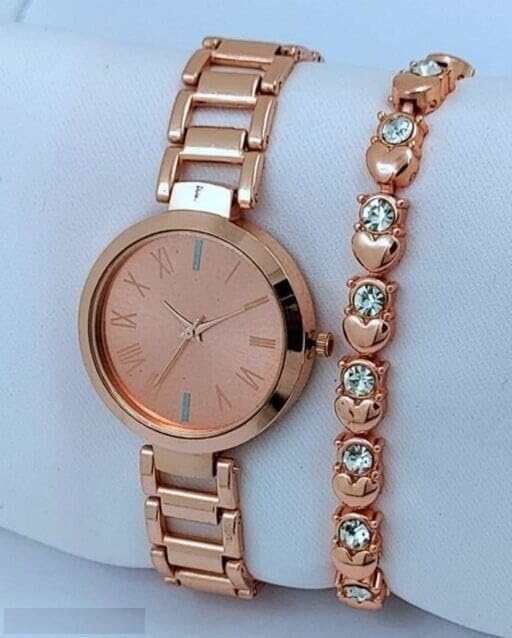 Stylish Girls Watches and Bracelets Set (SR-834 AT-8341) - 2-Pack Trendy Jewelry Combo for Teen Girls, Birthday Gifts, Fashion Accessories for School, Parties and Everyday Wear