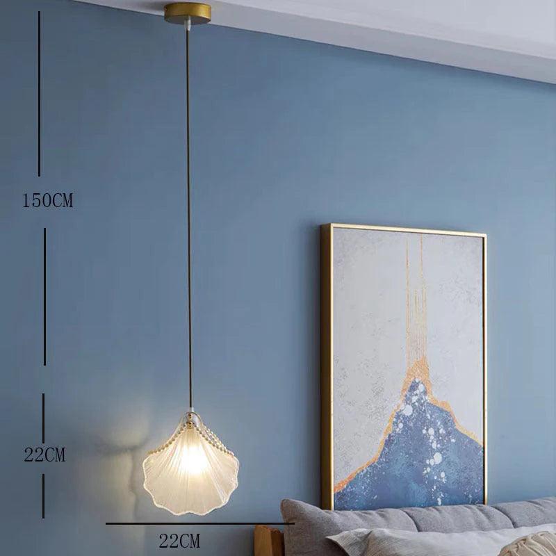 Modern Shell-Shaped Pendant Light for Bedroom - Elegant Ceiling Lighting Fixture for Home Decor, Living Room, Dining Room, and Nursery