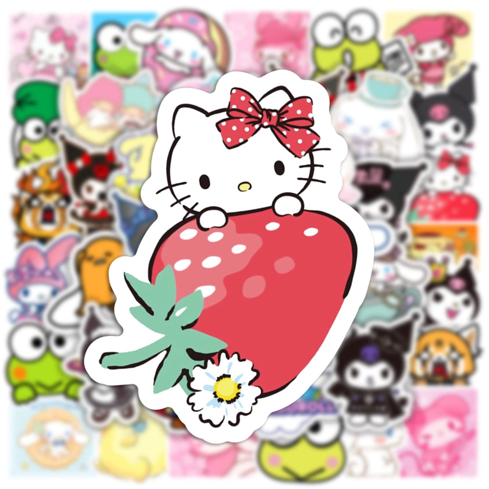 50PCS Cute Kawaii Japanese Anime Stickers - Waterproof Vinyl Cartoon Stickers Pack for Kids, Teens, Girls & Adults - Perfect for Water Bottles, Laptops, Luggage, Phones, Notebooks & DIY Crafts