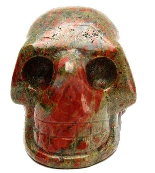 Natural Unakite Crystal Skull Carving for Psychic Communication & Meditation - Healing Stone for Spiritual Growth & Energy Work