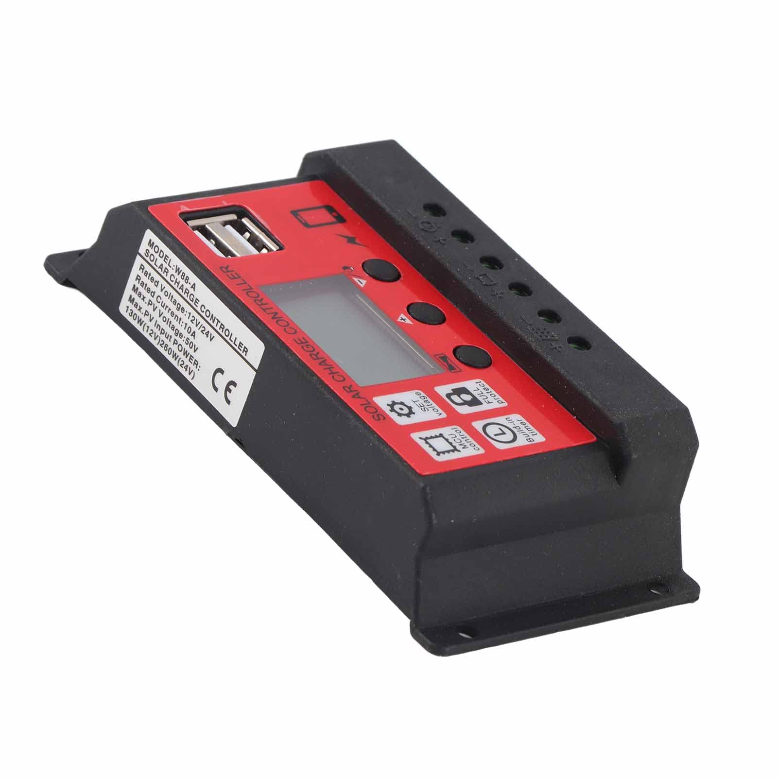 Solar Charge Controller with Overcurrent & Short Circuit Protection, LCD Display for Mobile Phones - Perfect for Off-Grid Solar Systems, RV Camping & Emergency Power Backup