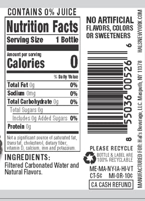 Hal's New York Seltzer Blackberry Sparkling Water - Zero Sugar, Zero Calorie, 20 Fl Oz (24 Pack) | Refreshing Carbonated Drink for Parties, Picnics & Healthy Hydration