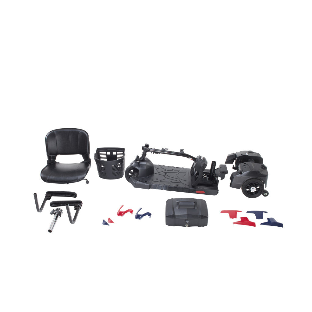 Drive Medical Spitfire Scout 3-Wheel Mobility Scooter - Lightweight & Portable for Seniors & Adults - Ideal for Shopping, Travel & Outdoor Activities
