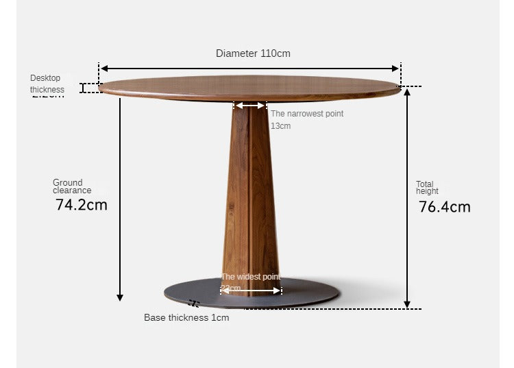 Premium Black Walnut Solid Wood Round Dining Table - 42 Inch Natural Wooden Table for Kitchen, Dining Room & Farmhouse Decor - Perfect for Family Gatherings & Dinner Parties
