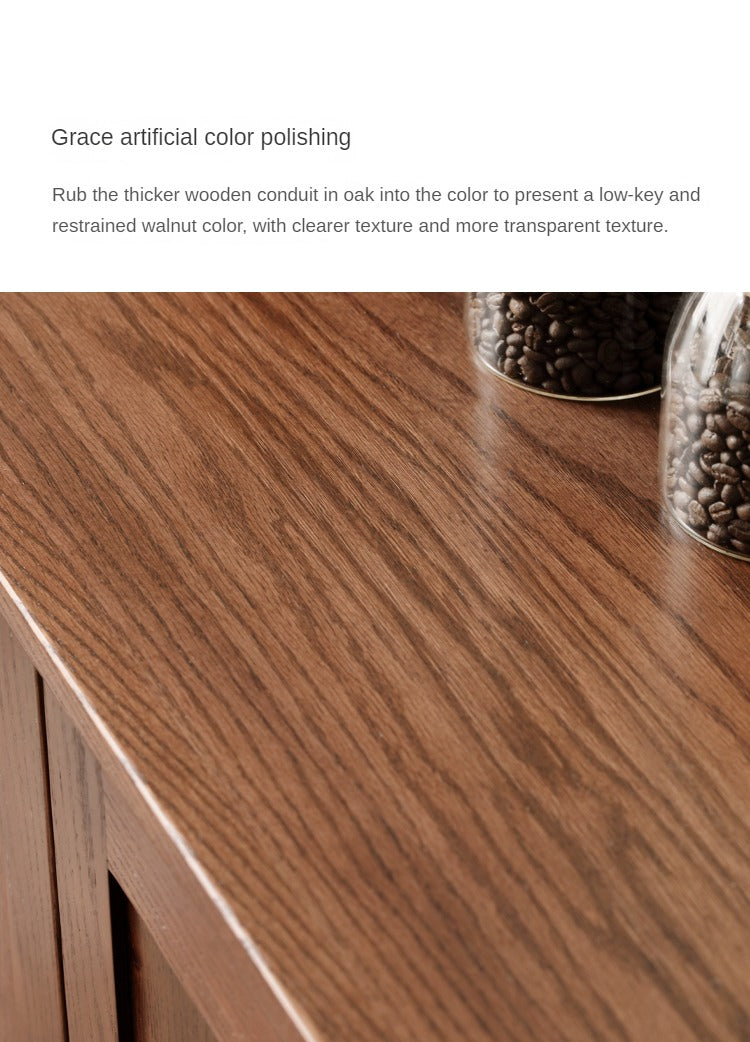 Oak Solid Wood Nordic Sideboard - Modern Scandinavian Buffet Cabinet for Dining Room & Living Room Storage