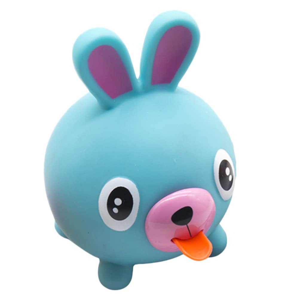 POPETPOP Cartoon Dog Squeak Toy - Funny Tongue Squeezing Sensory Toy for Kids, Stress Relief & Party Favors (Blue) - Perfect for Birthday Gifts, Classroom Rewards & Pet Training