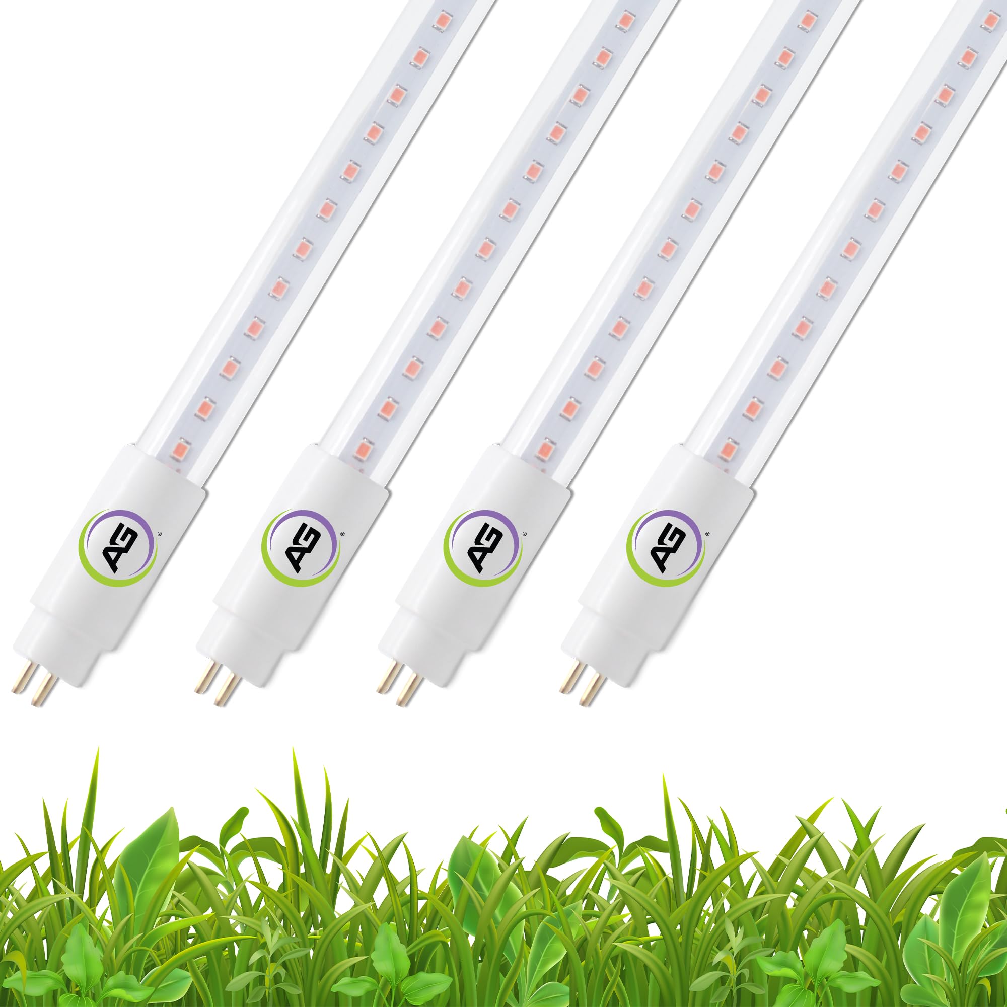 Active Grow T5 High Output 4FT LED Grow Light Bulb - 24W Full Spectrum Plant Light for Indoor Gardening, Hydroponics, Greenhouses - Red Bloom Pro Technology - Plug & Play - 4-Pack - Perfect for Vegetables, Flowers, Fruits and Tropical Plants Growth