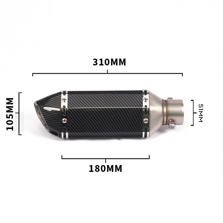 Stainless Steel Motorcycle Slip-On Muffler for 51mm Exhaust - Universal Fit for Performance Upgrade