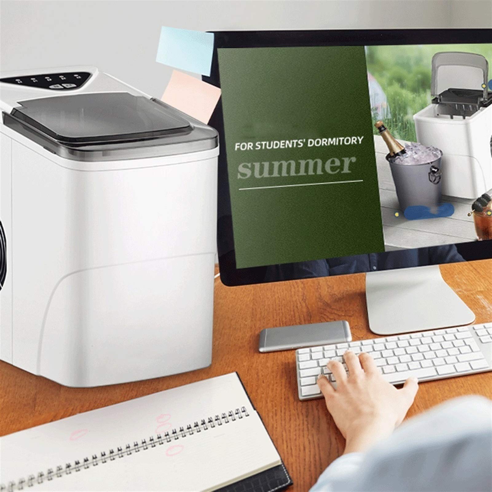 Fast Countertop Ice Maker Machine - 9 Bullet Ice Cubes in 6-13 Minutes, 2.2L Capacity for Home, Kitchen, Office & Bar | Perfect for Cocktails, Iced Coffee & Entertaining (ZLSP)
