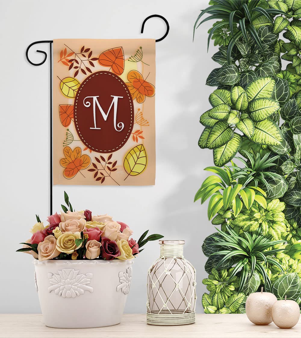 Breeze Decor M Initial Fall Harvest Vertical Kit - House & Garden Flags for Autumn Decor