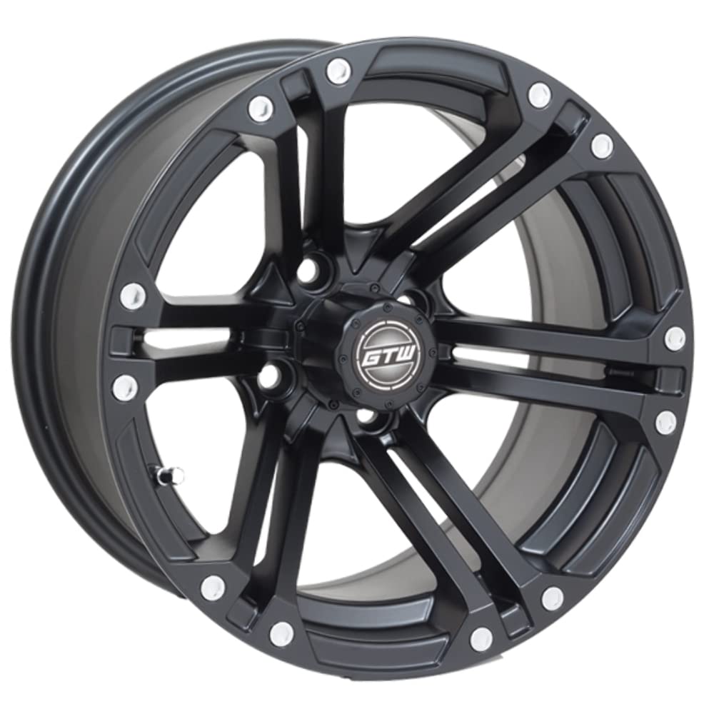 GTW 14 Inch Golf Cart Wheels and Tires Combo Set of 4 - Matte Black Specter Wheels with 22x10-14 Timberwolf All Terrain Tires | Premium Off-Road Performance for Golf Carts & Utility Vehicles | Perfect for Hunting, Camping & Outdoor Adventures