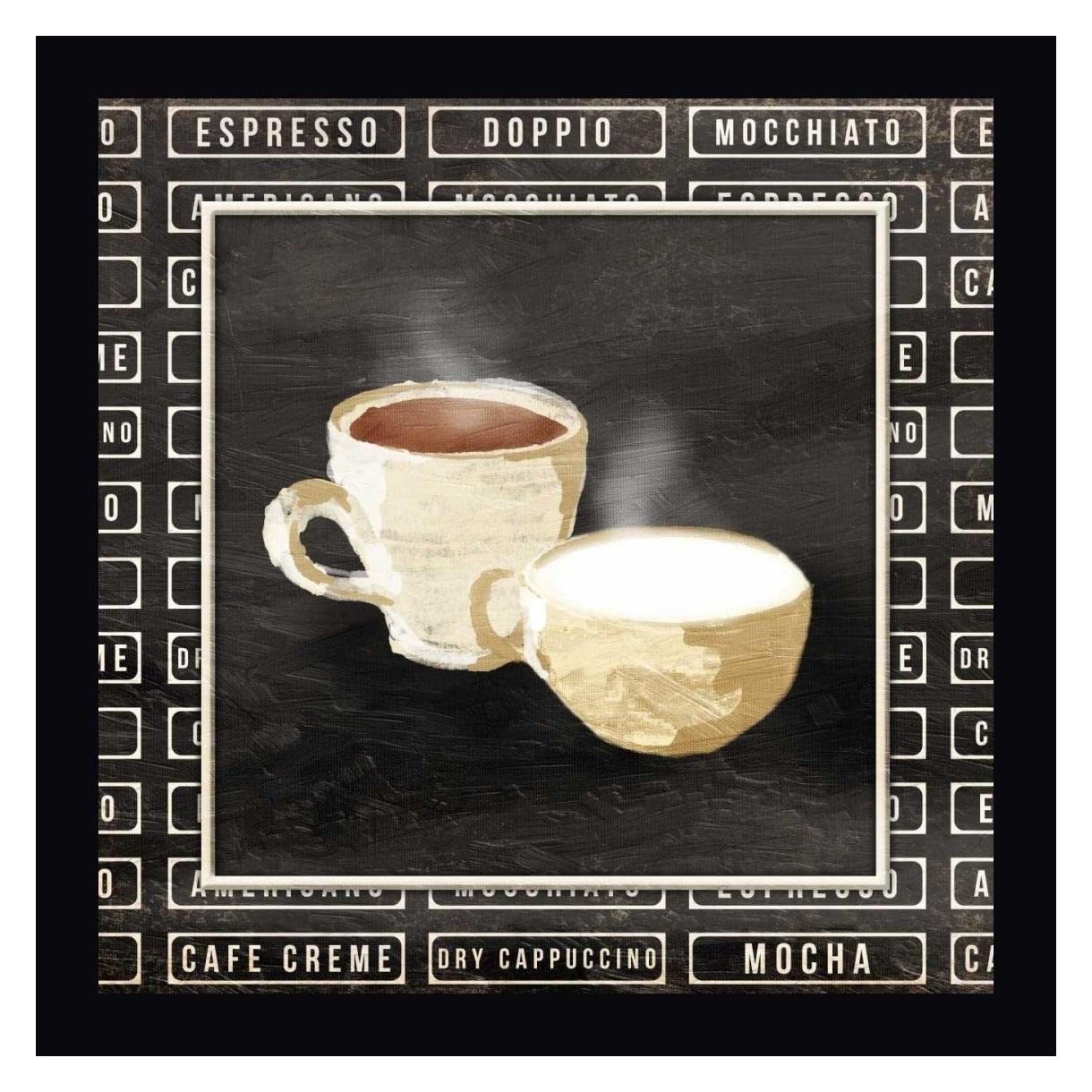 OnRei Another Two Cups 36x36 Inch Framed Canvas Art Print with Black Frame - Ready to Hang Wall Decor for Living Room, Bedroom & Office