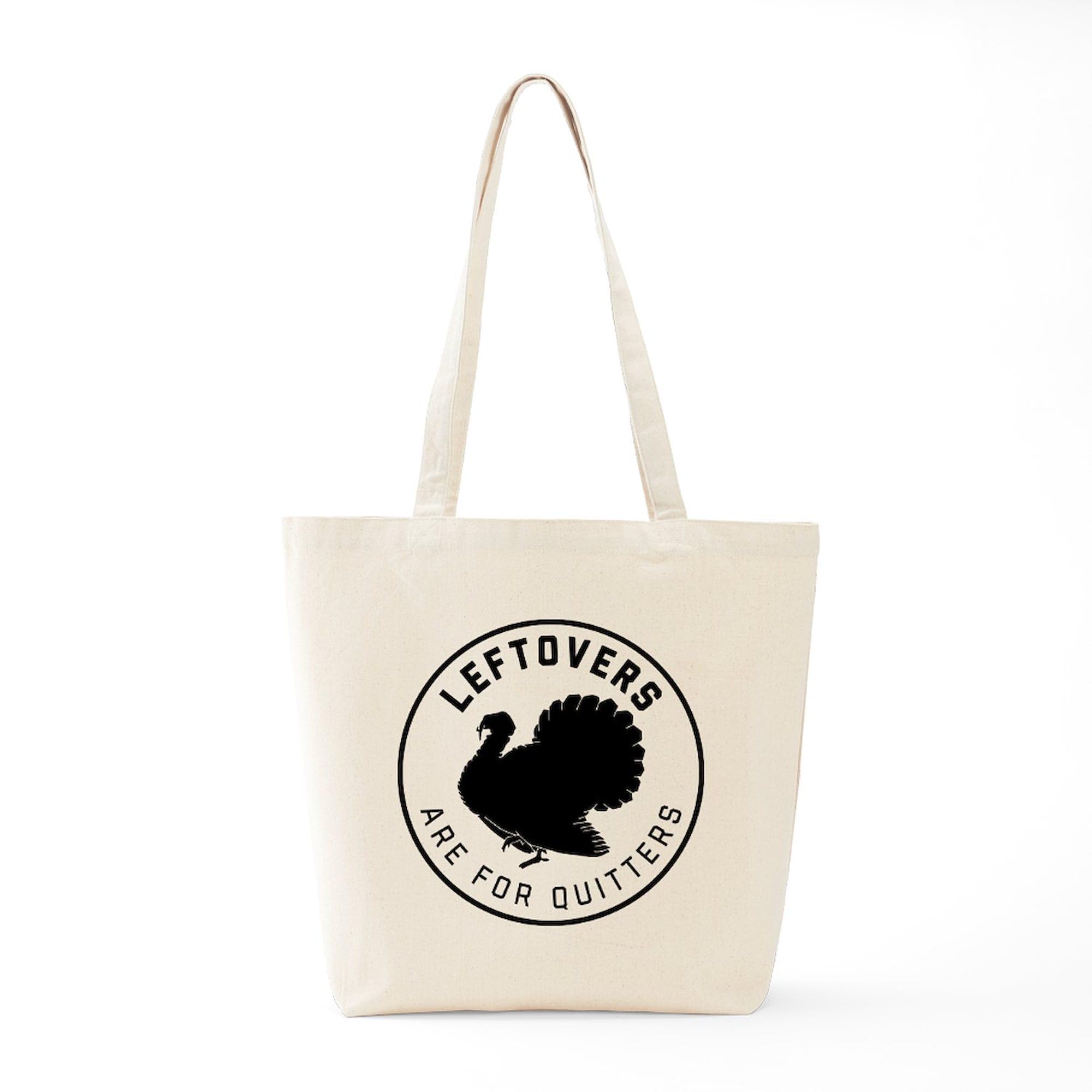 Leftovers Are For Quitters Tote Bag - Natural Canvas Reusable Grocery Shopping Bag for Women & Men - Eco-Friendly Grocery Tote for Farmers Market, Beach, Work & Daily Use