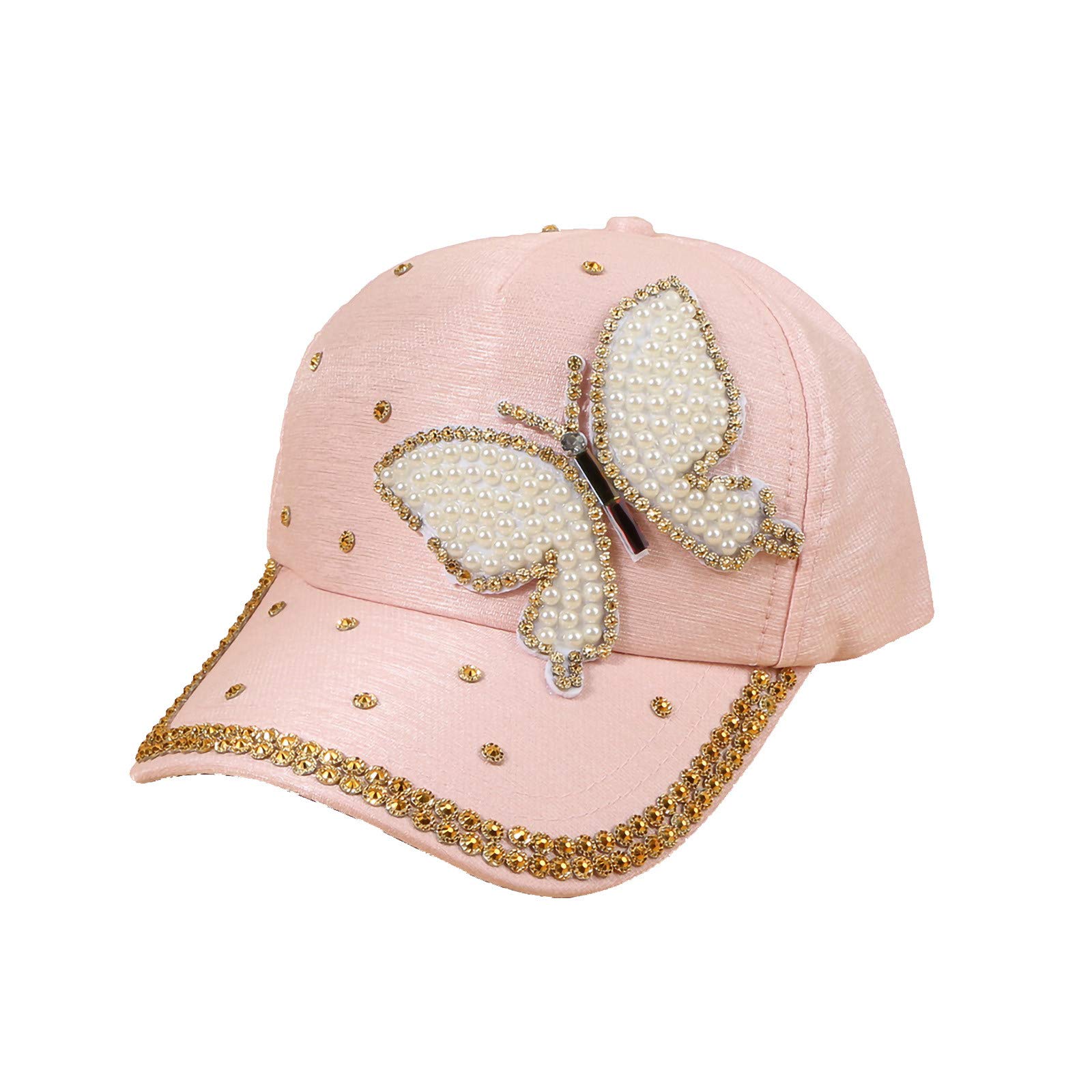 FYQCY Women's Sequined Butterfly Baseball Cap - Fashion Sun Hat for Women & Men, Hip Hop Casual Adjustable Cap for Outdoor, Beach, Party & Daily Wear