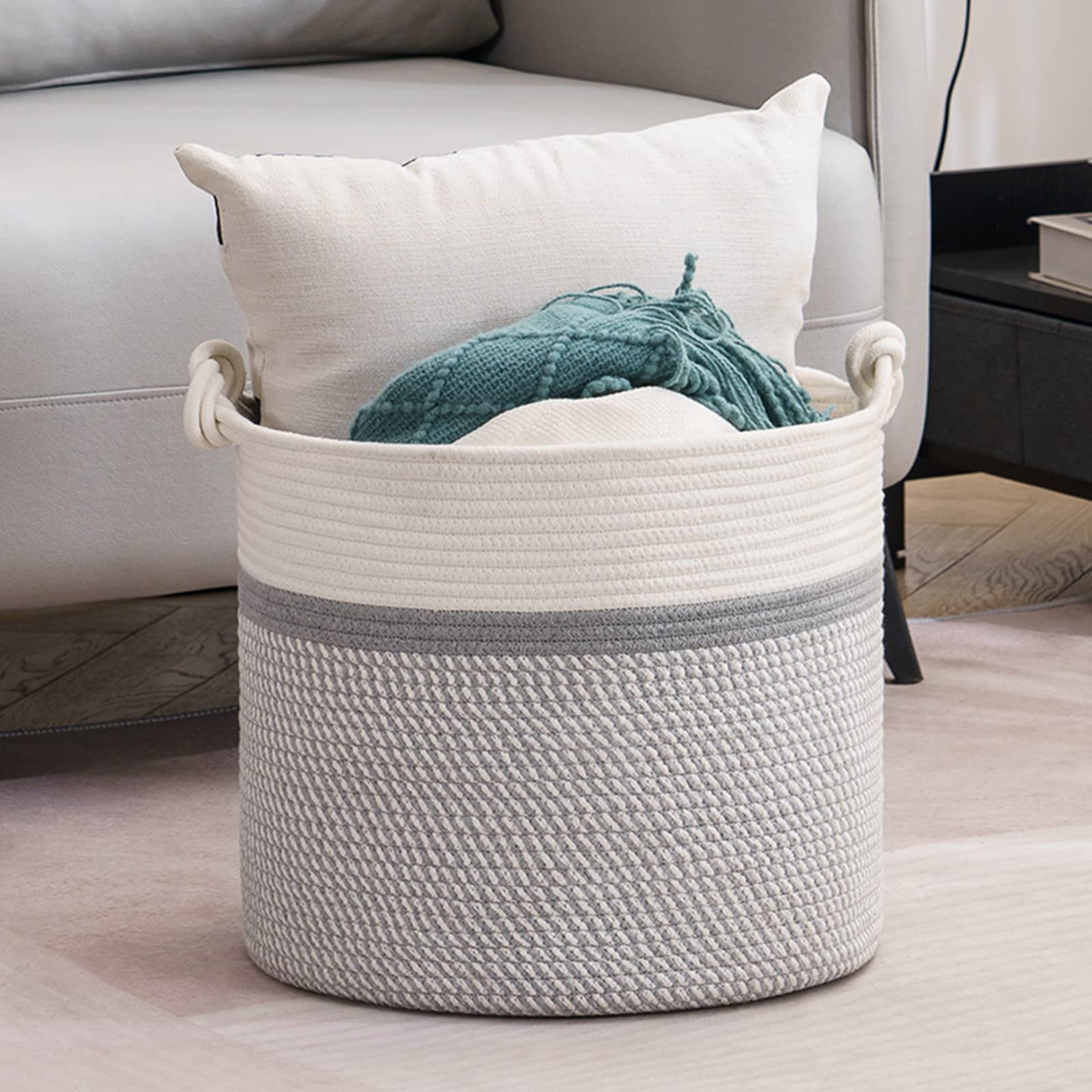 YOUDENOVA Woven Boho Blanket Basket - 16