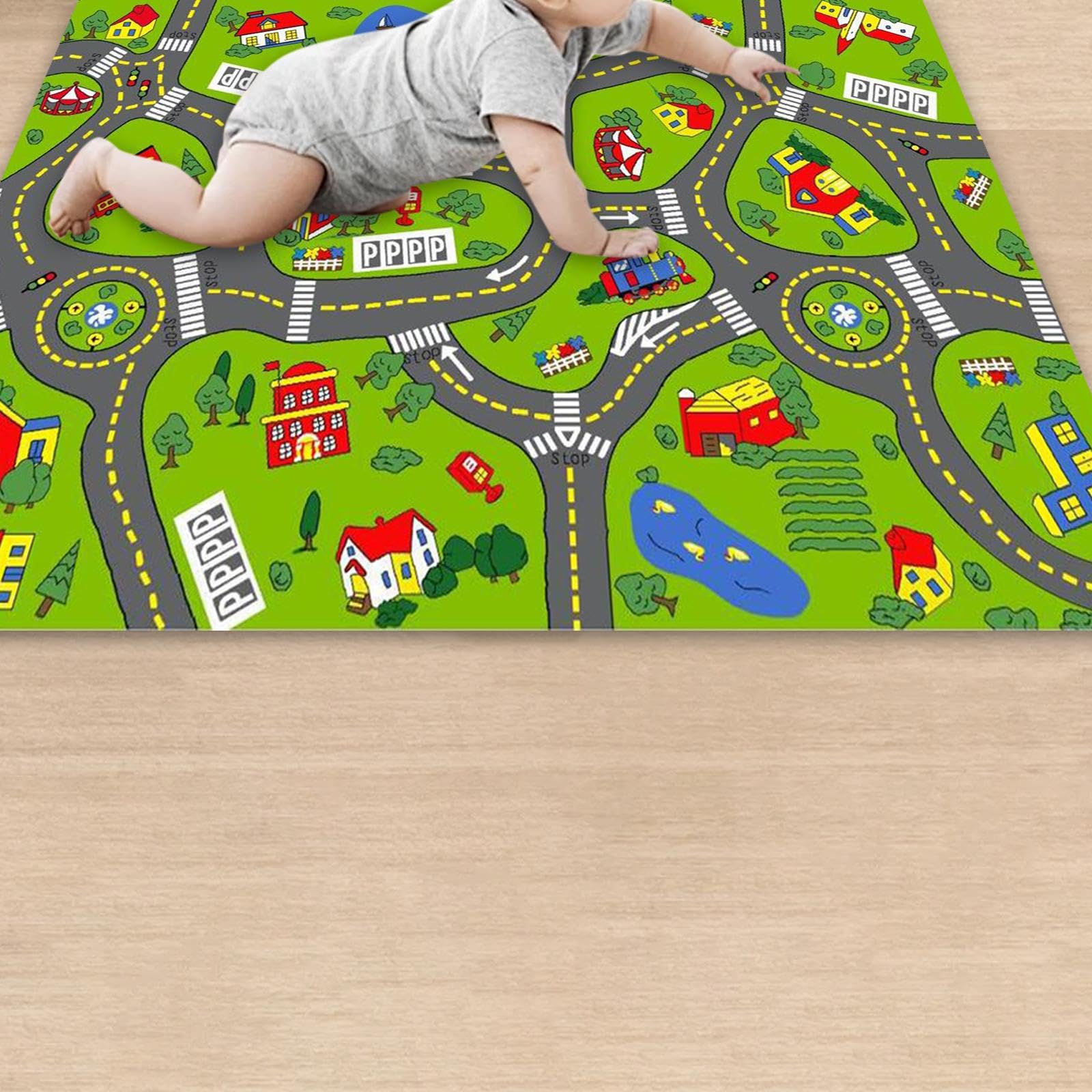 Milageto Baby Play Mat - Soft Non-Slip Thick Foldable Playmat for Crawling, Tummy Time & Floor Activities | Portable Travel Mat for Infants & Toddlers | Perfect for Nursery, Playroom, Picnic & Outdoor Use