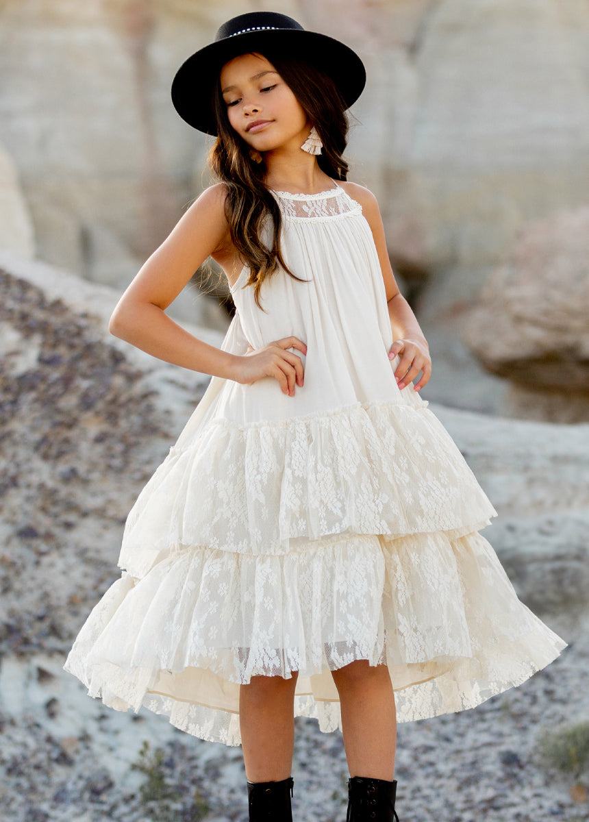Elegant Catrina Dress in Cloud - Flowy Boho Maxi Dress for Women | Perfect for Summer, Beach, Parties & Special Occasions