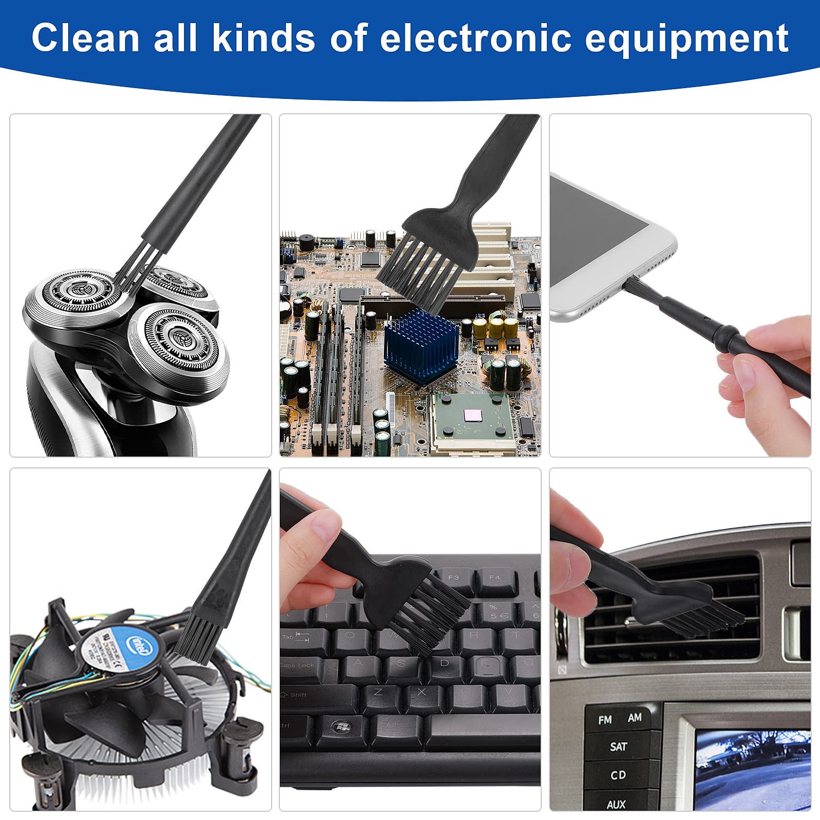 Cobee 7-Piece Anti-Static Keyboard Cleaning Brush Kit - Portable Dust Cleaning Brush for Computer, Camera, Keyboard, Car & Lab | Perfect for Office, Home & Electronics Maintenance