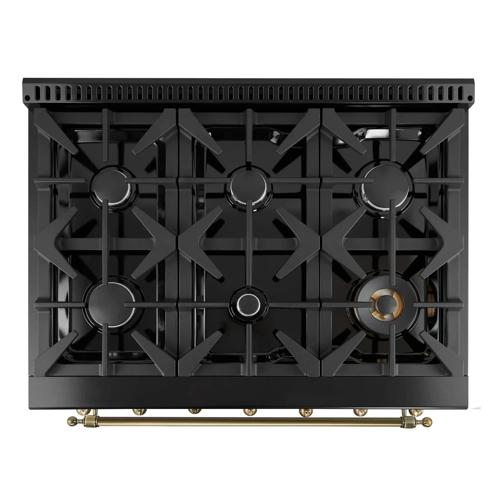 **Forno Antico 36-Inch Dual Fuel Range - 6 Gas Burners & Electric Convection Oven - Black with Antique Brass Trim (Model FFSGS6113 36BLK) - Perfect for Gourmet Cooking & Modern Kitchens**