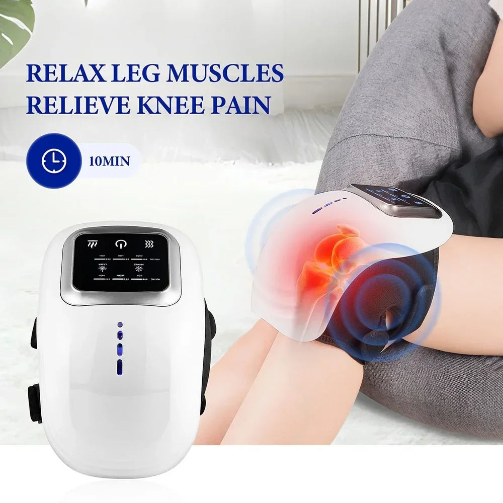 Electric Knee Massager with Air Pressure, Vibration & Heating - Smart Pain Relief for Arthritis, Joint Pain & Recovery - Perfect for Home, Office & Sports Use