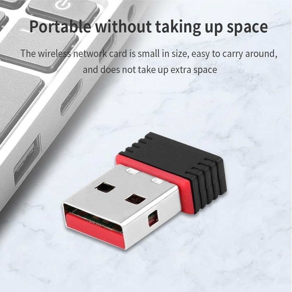 150Mbps Mini USB WiFi Adapter - Dual Band 2.4G/5G for PC Desktop - Home & Office Use