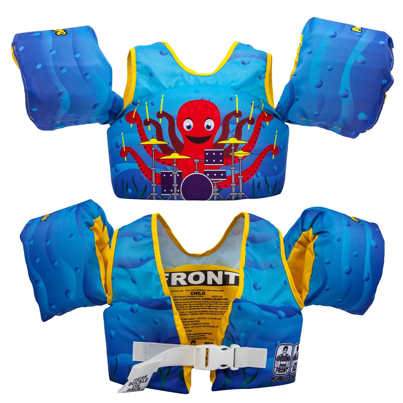 Body Glove Paddle Pals Learn to Swim Life Vest for Kids - Adjustable Flotation Device with Safety Buckles - Perfect for Swimming Lessons, Pool Safety & Water Activities