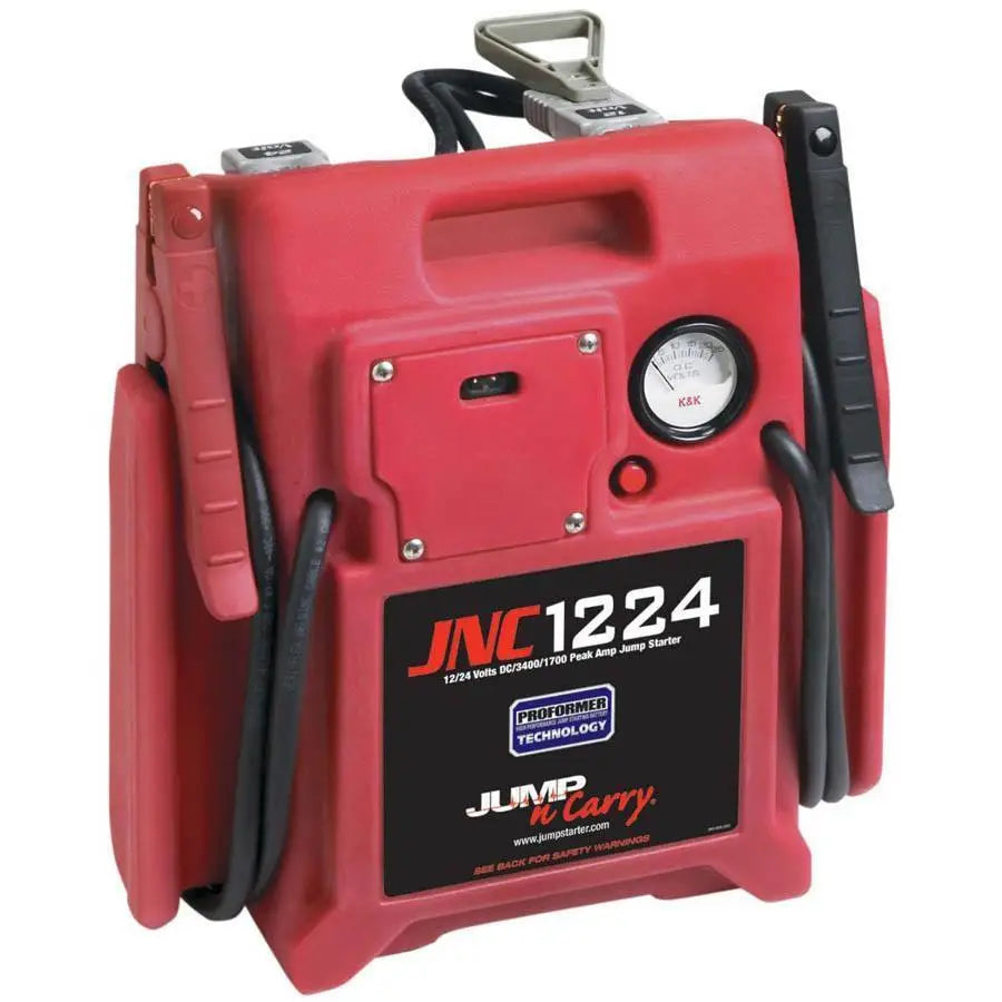 Clore Jump N Carry HD 3400/1700 Peak Amp 12/24V Portable Car Battery Jump Starter - Emergency Vehicle Booster for Trucks, SUVs & Dead Batteries