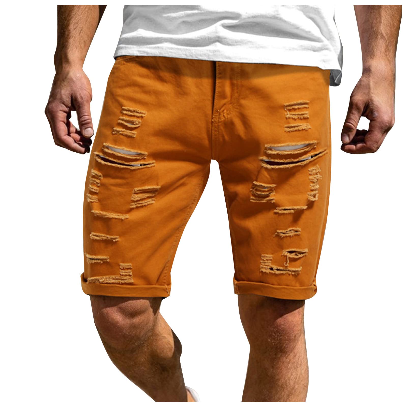 **Men's 5.5 Inch Cotton Sweat Shorts - Elastic Waist Athletic Workout Jogger Shorts with Pockets - Perfect for Running, Gym & Casual Wear**