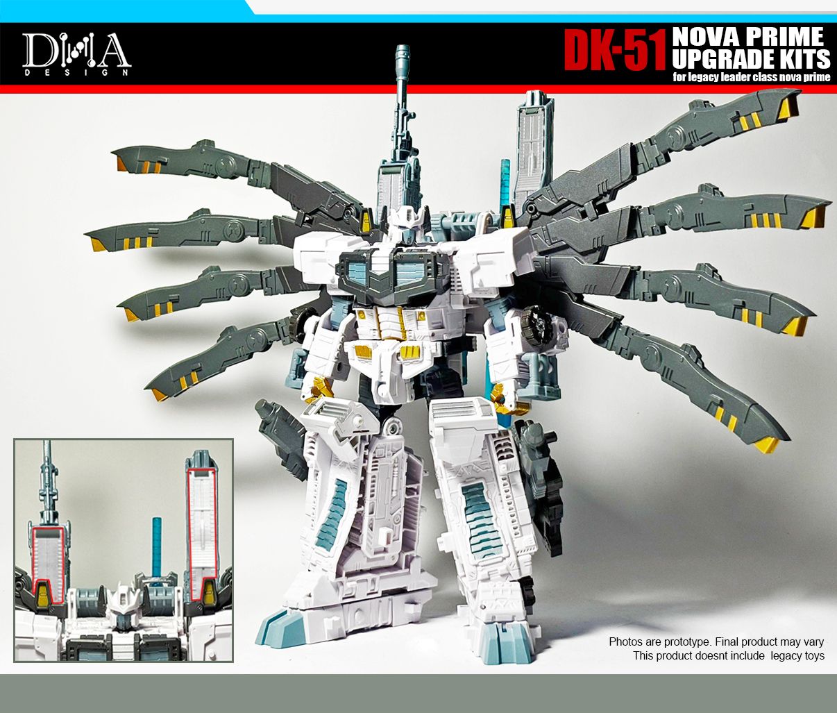 DNA Design DK 51 Upgrade Kit for Nova Prime - Transformers Action Figure Parts - Perfect for Collectors & Custom Builders - Enhance Your Nova Prime Figure Display & Play Experience