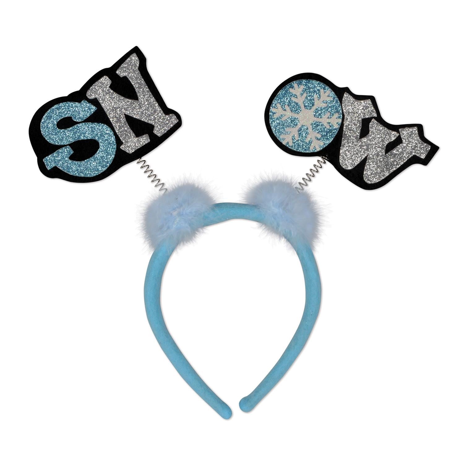 12 Pack Beistle Christmas Glittered Snow Boppers - Fun Holiday Party Headbands for Christmas Celebrations, Office Parties & Festive Gatherings