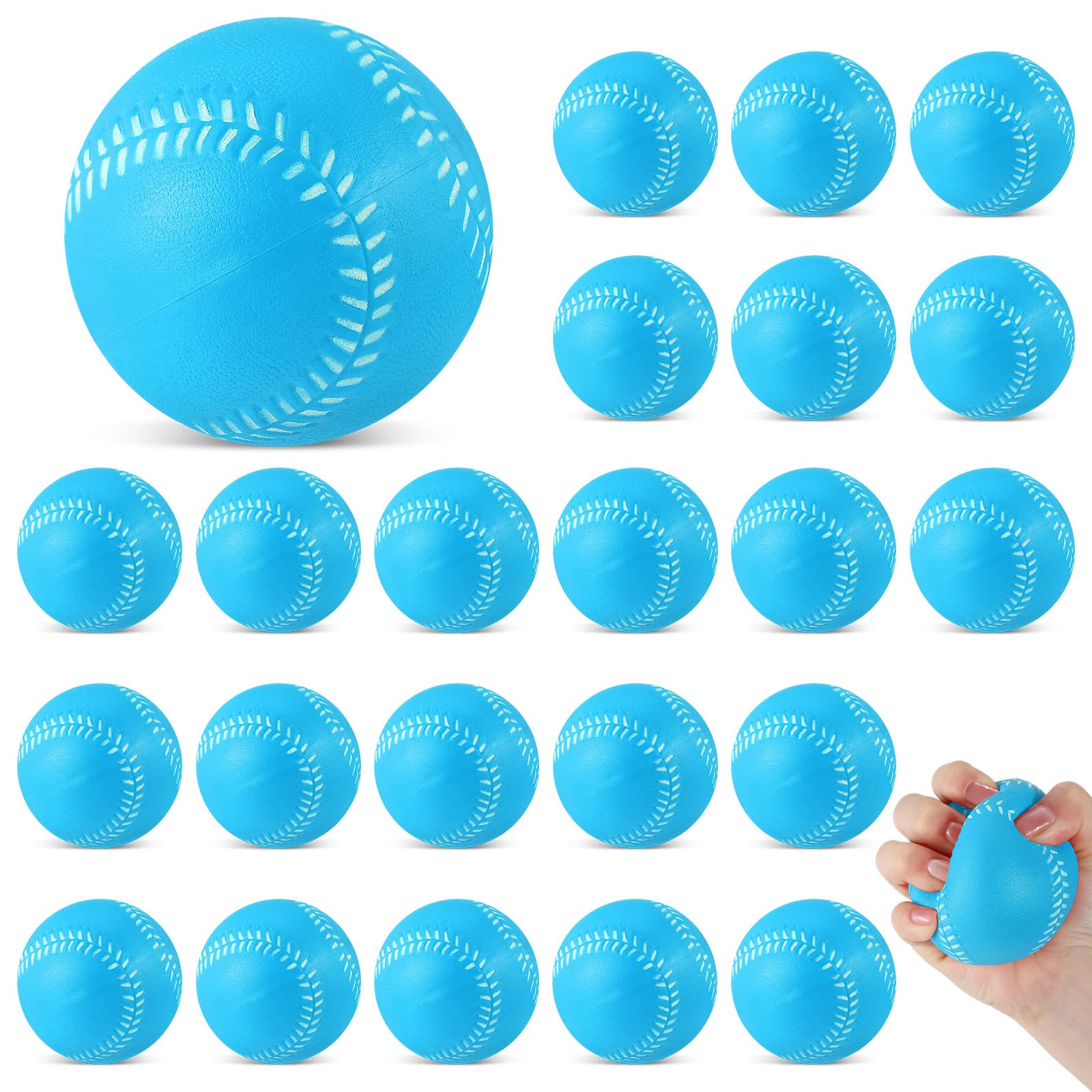 Outus 24 Pack 9 Inch Soft Foam Baseballs for Kids - Safe Practice Baseballs for Youth & Teen Players - Indoor/Outdoor Training Balls - Perfect for Backyard, School PE Class & Baseball Team Drills