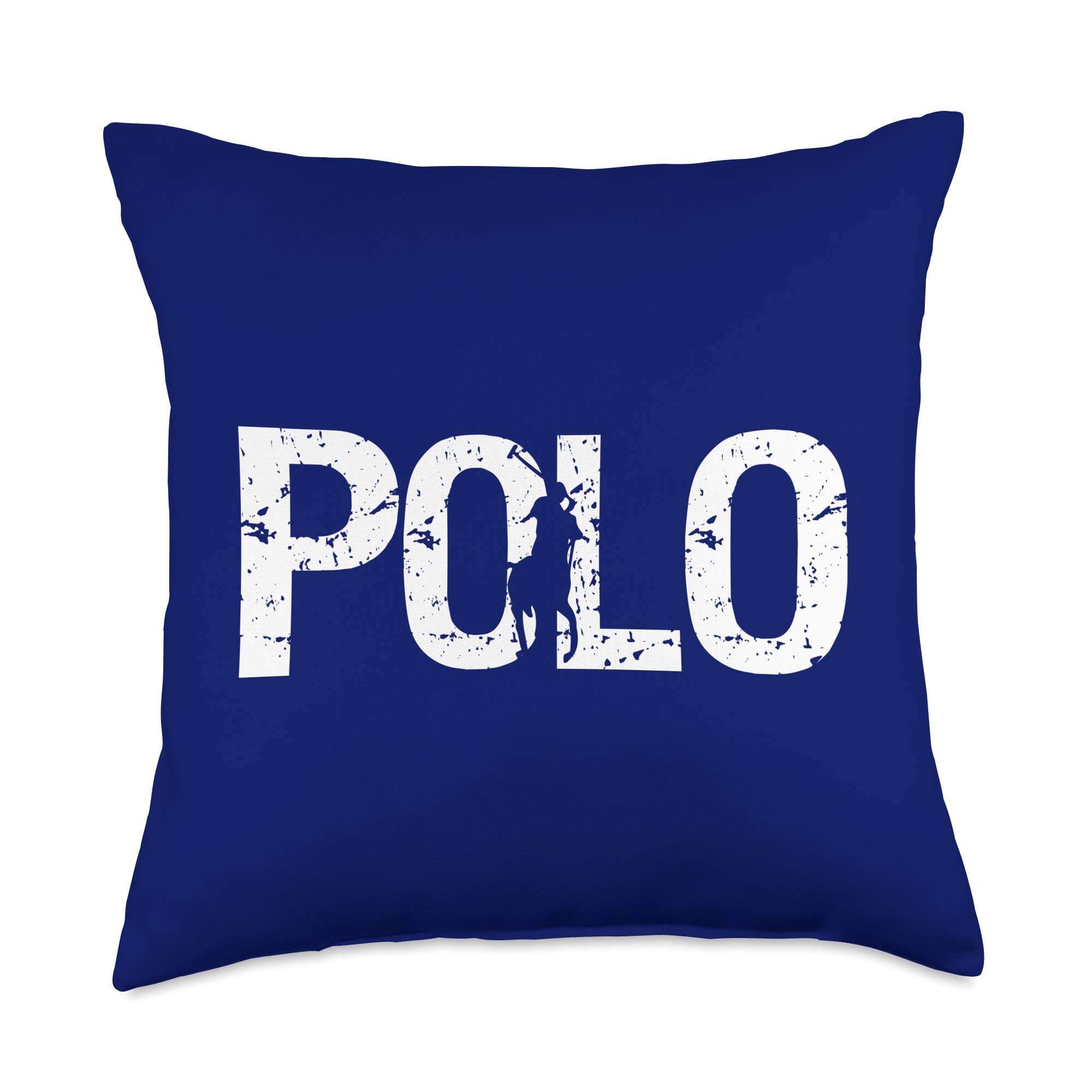 Distressed Vintage Horse Polo Gifts for Horse Lovers - 18x18 Multicolor Horseback Riding Throw Pillow - Perfect for Equestrian Home Decor & Polo Player Presents
