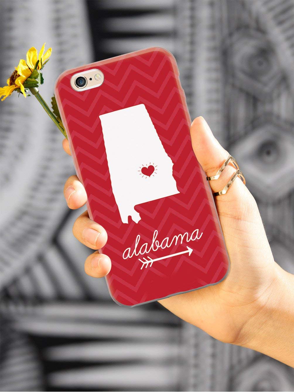**Alabama Chevron Pattern iPhone 8 Case - 3D Textured Protective Cover for Apple iPhone 8 - Durable & Stylish Phone Case - Perfect for Everyday Use & Travel**