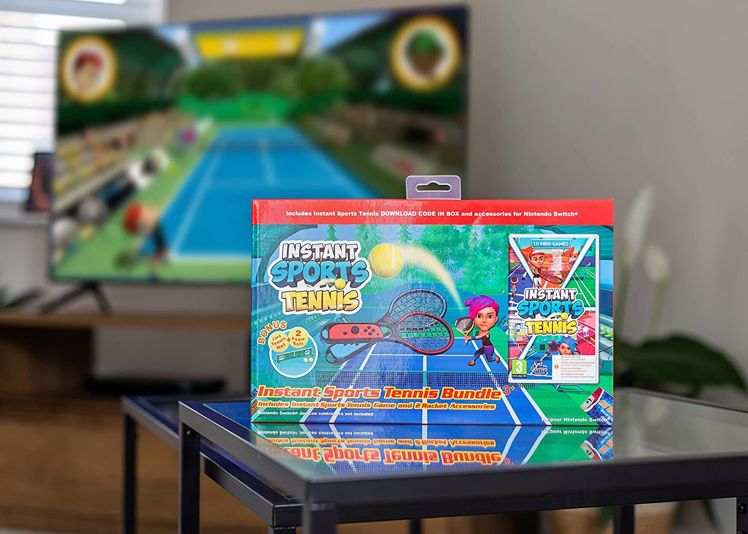 Instant Sports Tennis Bundle for Nintendo Switch - Fun Multiplayer Game for Family & Friends - Perfect for Parties, Game Nights & Indoor Sports Fun