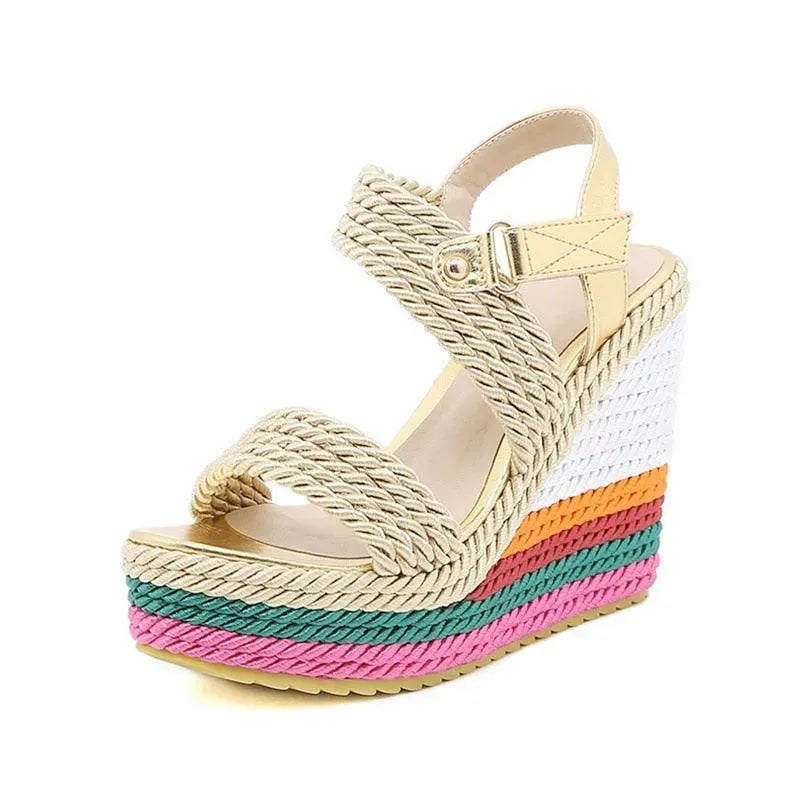 Women's Comfortable Casual Peep Toe Wedge Sandals - Perfect for Summer Outings, Beach Vacations & Date Nights