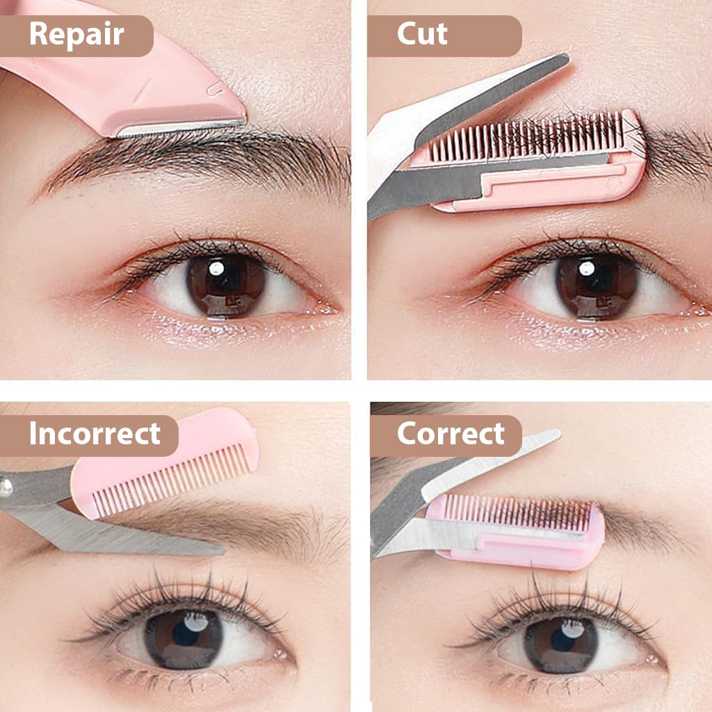MAYCREATE® 6-Piece Eyebrow Trimmer Kit for Women & Men - Includes Eyebrow Trimmer, Brush, Razor & Tweezer - Professional Eyebrow Grooming Tools for Perfect Brows at Home or Salon